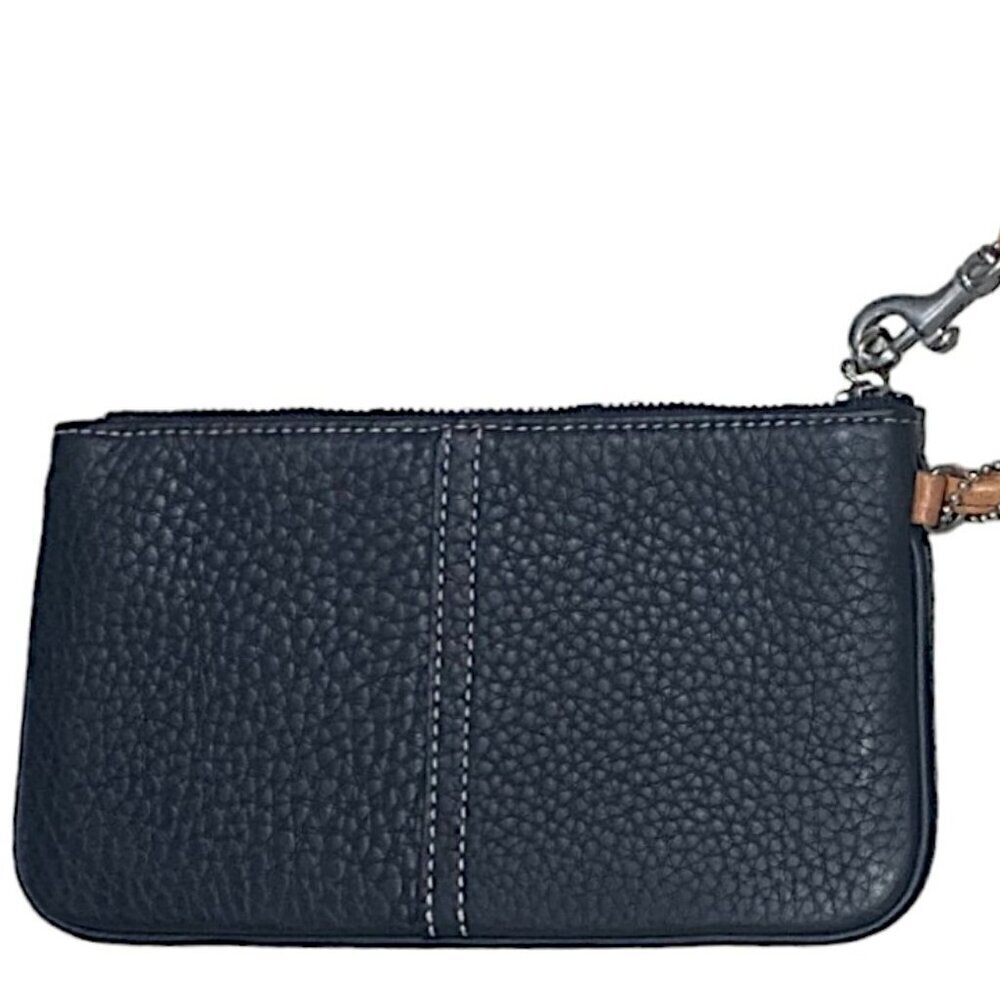 COACH Black Leather Zip Close Wristlet Wallet - Picture 6 of 9